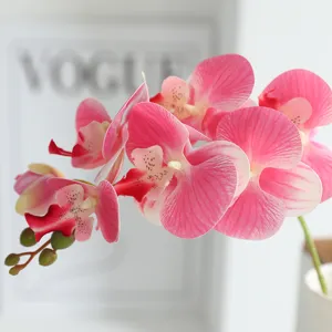 Artificial Phalaenopsis Flower Bouquet 3D Touch Film Butterfly Orchid Fake Flowers For Home Living Room Wedding Decor