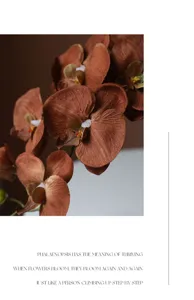 Artificial Phalaenopsis orchid single branch flower for home decor, dining table centerpiece.