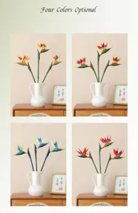 Artificial touch Bird of Paradise flower detail view, high-grade glued Strelitzia decor.