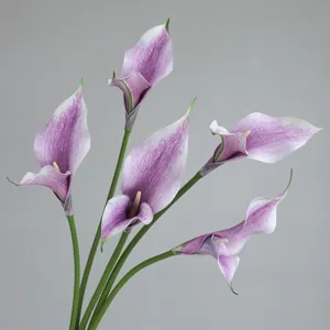 Fleurs artificielles arums lys mauve composition florale pour décoration maison accessoires