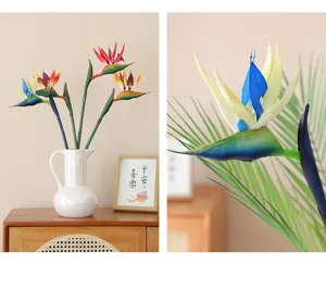 Artificial touch Bird of Paradise flower fake Strelitzia for home hotel wedding decor detail view