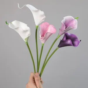 Kunstmatige calla lelie enkel hoofd EVA neppe bloem bruiloft huis decoratie bloemstuk
