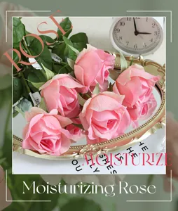 Artificial rose flower moist touch pink home wedding decor photo prop tabletop centerpiece