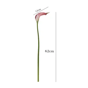 Kunstmatige Calla Lelie Enkele Stengel EVA Nep Bloem Voor Bruiloft Huis Decor 62cm