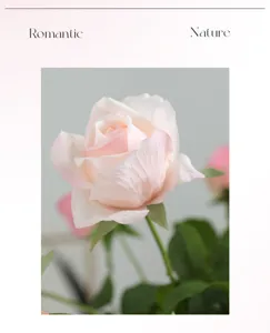 Closeup detail of high-end artificial rose flower with wet feel texture, perfect for decor.