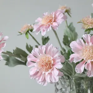 Artificial pink cosmos flower bouquet faux floral arrangement for home table decor