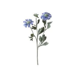 High-end 3-head velvet flocking artificial cosmos flower for home and table decor display.