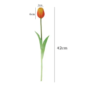Artificial soft touch tulip flower for indoor home wedding and outdoor landscaping main view.