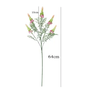 Flor artificial lavanda lupino planta falsa para decoración de boda y hogar.