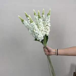 Bouquet de fleurs artificielles blanches pied d'loup pour décoration de mariage