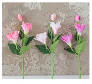 Artificial gladiolus flower 3-head short stem fake floral home wedding party decor props