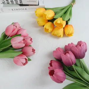 Artificial tulip flower bouquets set for home decor, wedding party and living room decoration.