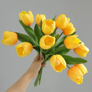Beautiful artificial tulip bouquet for home decoration wedding party floral arrangement fake flowers