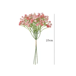 Artificial baby breath flowers pink plastic fake gypsophila bouquet for wedding home decor