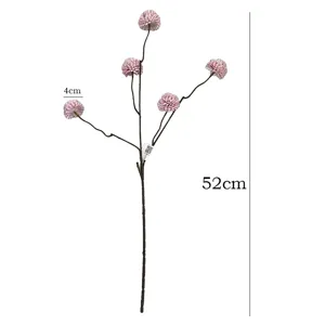 Artificial autumn dandelion pompon chrysanthemum flower stem for home decoration 52cm