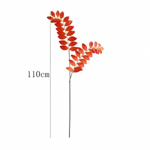 Branche de plante de feuille de bambou d'automne artificielle fleur pour déco de mariage
