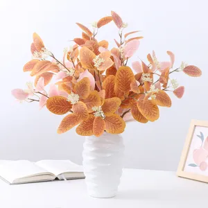 Artificial eucalyptus apple leaves bouquet fake flower for home decor vase arrangement