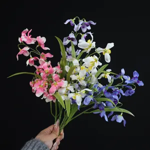 Artificial Silk Flower Single Branch Orchid Simulation Plant For Home Decor Hotel Interior Floral Arrangement