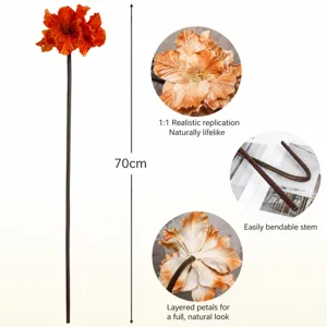 Kunstmatige Clivia PU Bloem 70cm Herfsttinten Nep Plant Huisdecoratie Bloemschikken