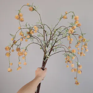 Artificial photinia berry branches vintage wabi sabi floral arrangement for home decor