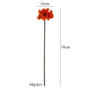 Kunstmatige PU clivia bloem stengel herfst serie huisdecoratie fotografie prop 70cm