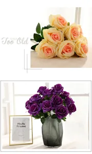 Detailed view of artificial rose bouquet with silk roses, home wedding decor display.