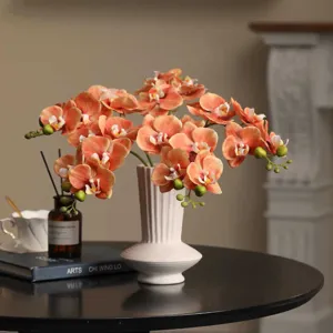 Fiore Artificiale Phalaenopsis Idratante di Alta Qualità Rametto Singolo Decorazione Casa