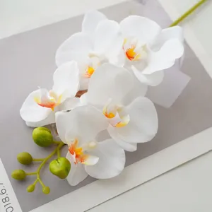 Orchidea phalaenopsis artificiale di alta qualità ramo singolo decorazione da tavolo.