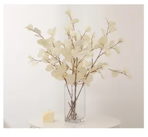 Artificial eucalyptus leaves indoor plant wedding home decorative floral arrangement detail