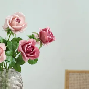 Artificial rose flowers faux floral bouquet for home wedding decoration and photography props
