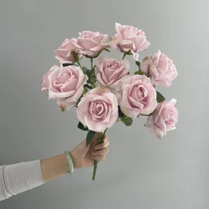 Französischer Vintage Künstlicher Seidenrosenstrauß 10 Köpfe Falsche Blumen Für Hochzeit Party Heimdekoration Fotografie Requisiten