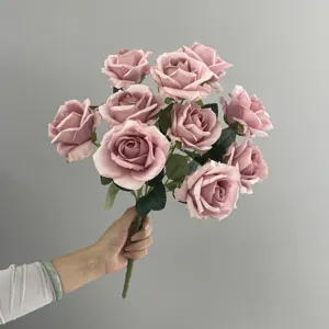 Hochwertiger 10 Köpfe künstlicher Rosen Blumenstrauß künstliche französische Rosen Deko Requisite