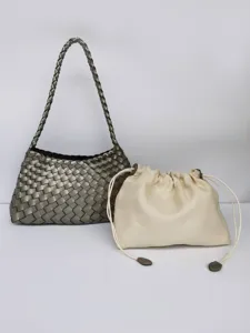 Borsa a spalla intrecciata fatta a mano vintage casual borsa mamma e figlio chic