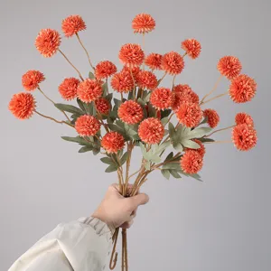 Bouquet di Fiori di Seta Tarassaco Artificiale Piccolo Crisantemo Ping Pong Fiori Finti Per Casa Matrimonio Soggiorno Arredamento