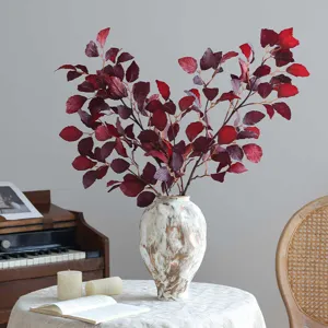 Branche de hêtre artificielle fausse feuille pour décoration de maison et arrangement floral