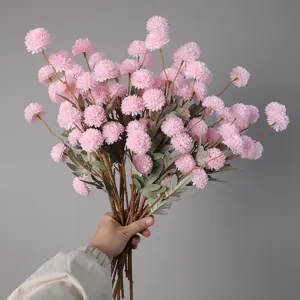 Mazzo di fiori artificiali rosa crisantemo pompon per decorazione soggiorno matrimonio