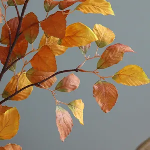 Fausse branche de hetre artificielle feuilles d'automne pour decoration de vitrine de mariage