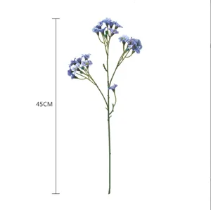 Artificial blue flower branch small tung flower for home table decor 45cm length