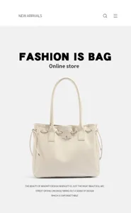 Nahaufnahme der Details des minimalistischen cremeweißen Damen Leder Shopper Taschen Textur.