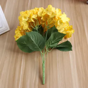 Bouquet di ortensie gialle artificiali fiori di seta per decorazione casa matrimonio