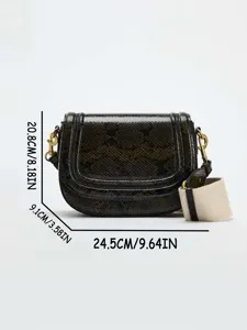 Elegante borsa a sella in serpente da donna borsa a tracolla chic con larga tracolla