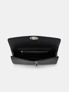 Zwarte gestructureerde avondtas voor dames, stijlvolle retro baguette schoudertas.