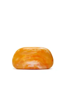 Orange marbled acrylic hard case clutch bag stylish minimalist mini shoulder cross body bag.