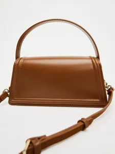 Braune Leder Handtasche Umhängetasche Damen elegante Mini Schultertasche modisches Design