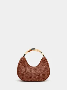 Women PU Leather Dumpling Bag Fashion Elegant Evening Handbag Metal Handle Crossbody Bag Casual Urban Style Purse