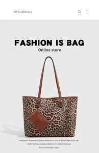 Modische Leo-Muster Tote Tasche mit Beutel große Kapazität PU Leder Umhängetasche Damen