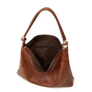 Braune weiche Leder Vintage Tote Tasche lässige Schulterhandtasche für Damen Alltag