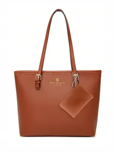 Bolso de mano marrón para mujer elegante bolso de hombro con pequeña bolsa chic.
