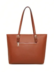 Bolso marrón elegante para mujer, elegante bolso de hombro y mano para uso diario y trabajo.