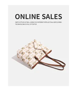 Modische bedruckte Damentasche, lässige Umhängetasche mit braunen Riemen und süßem Bärenmuster.
